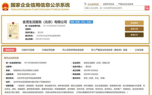 金茂服務在北京設立新子公司，布局互聯網域名注冊服務